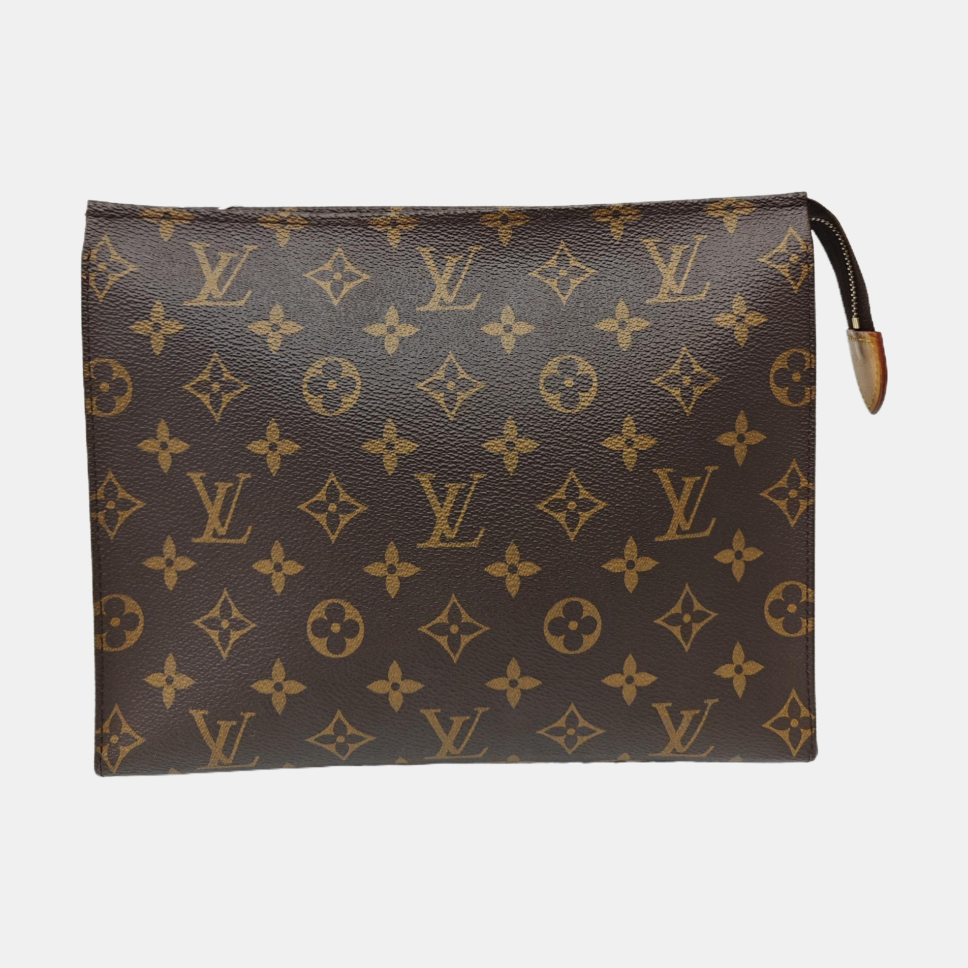 TOILET POCKET 26 Monogram Coated Canvas Brown