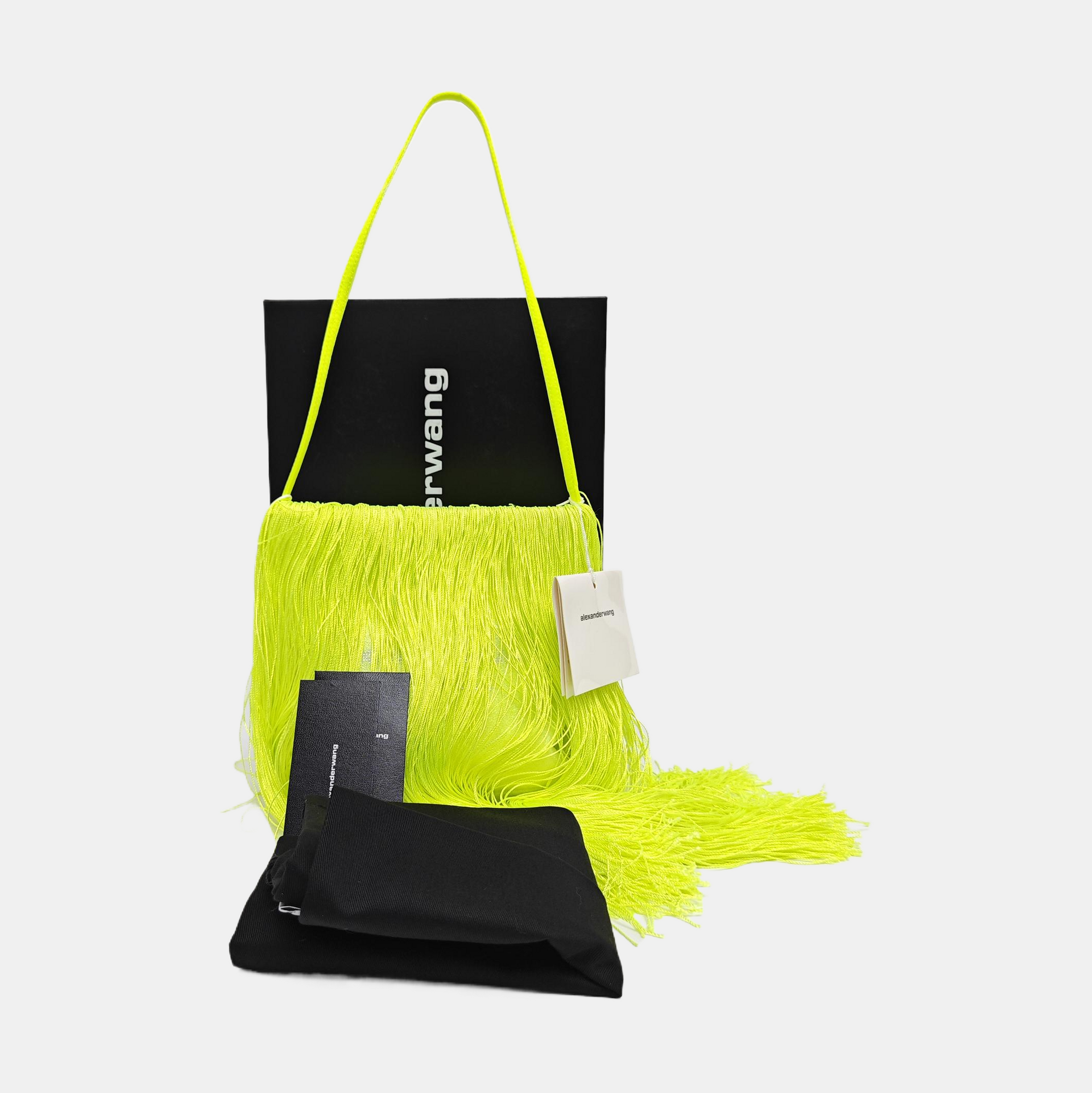 Silk Satin Top Handle Bag Yellow