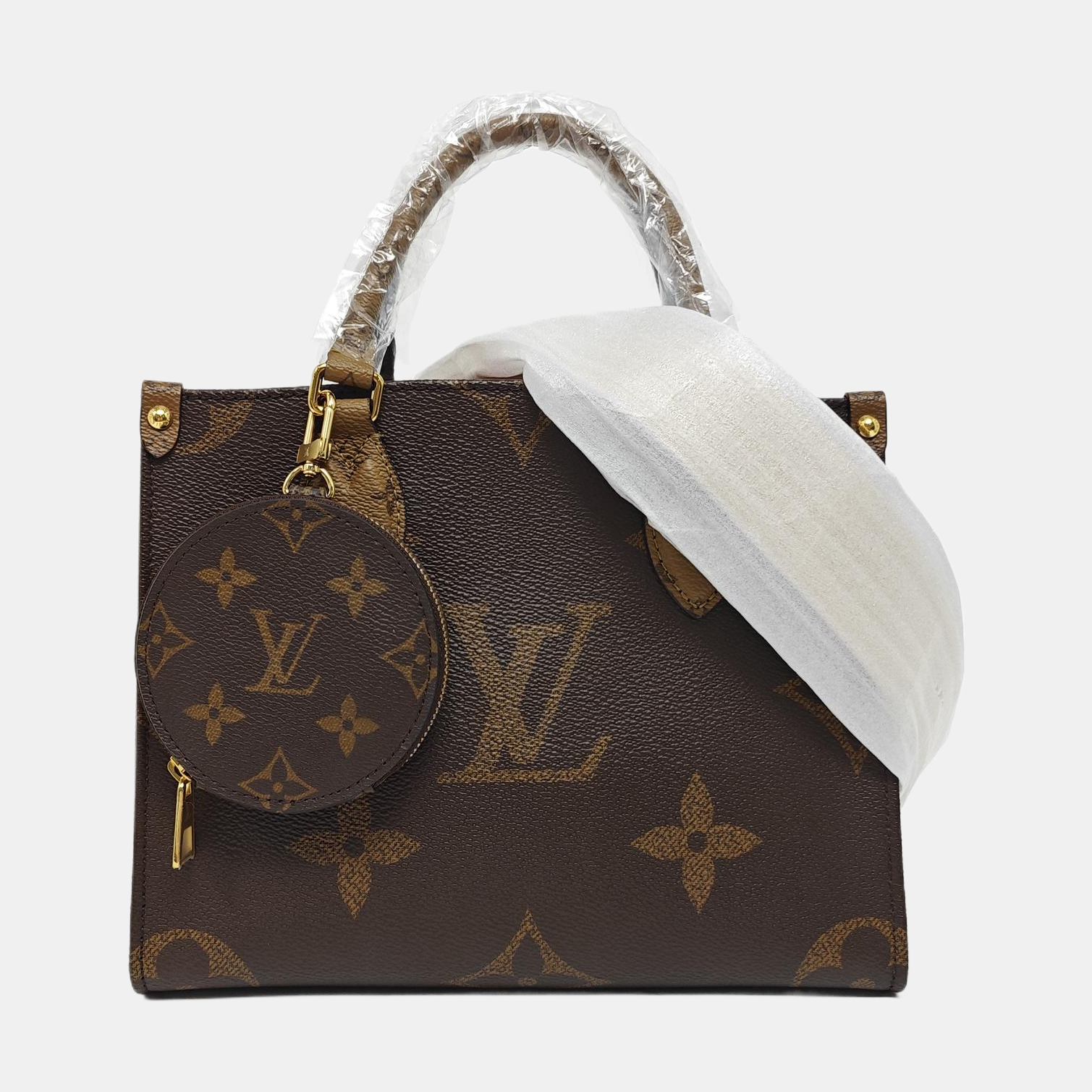 ONTHEGO PM Monogram Coated Canvas Brown
