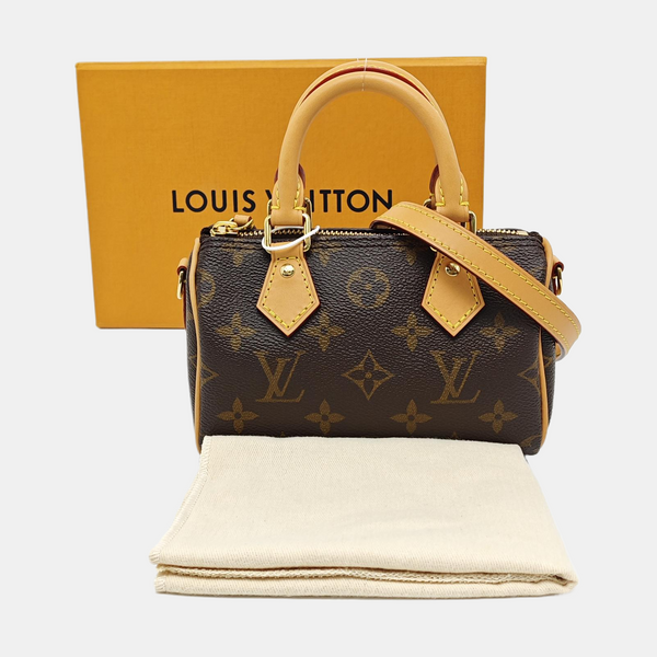 SPEEDY Nano Monogram Coated Canvas Brown