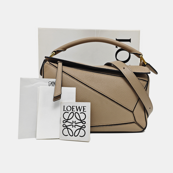 Puzzle Small Calfskin Beige