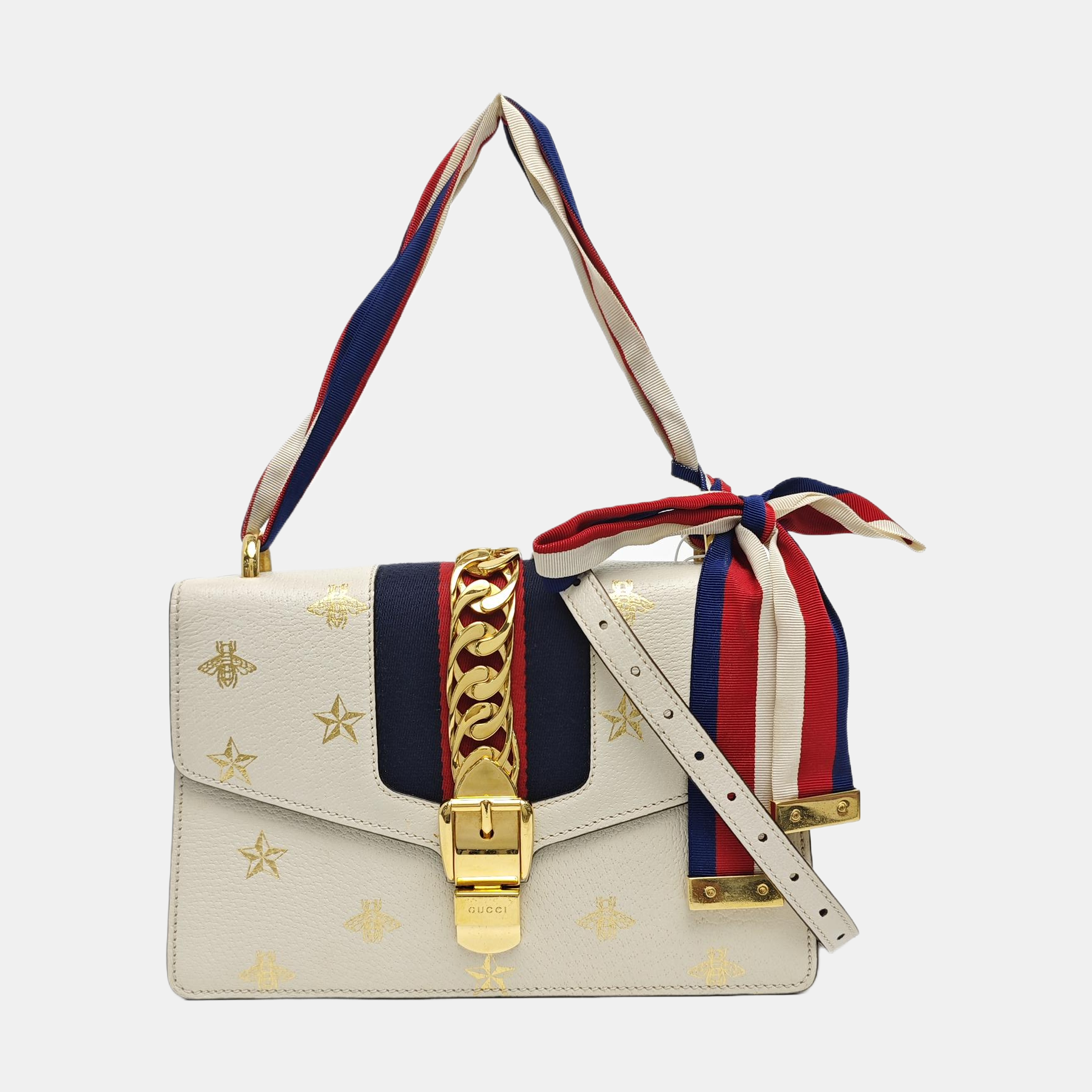 Calfskin Shoulder Bag Small White