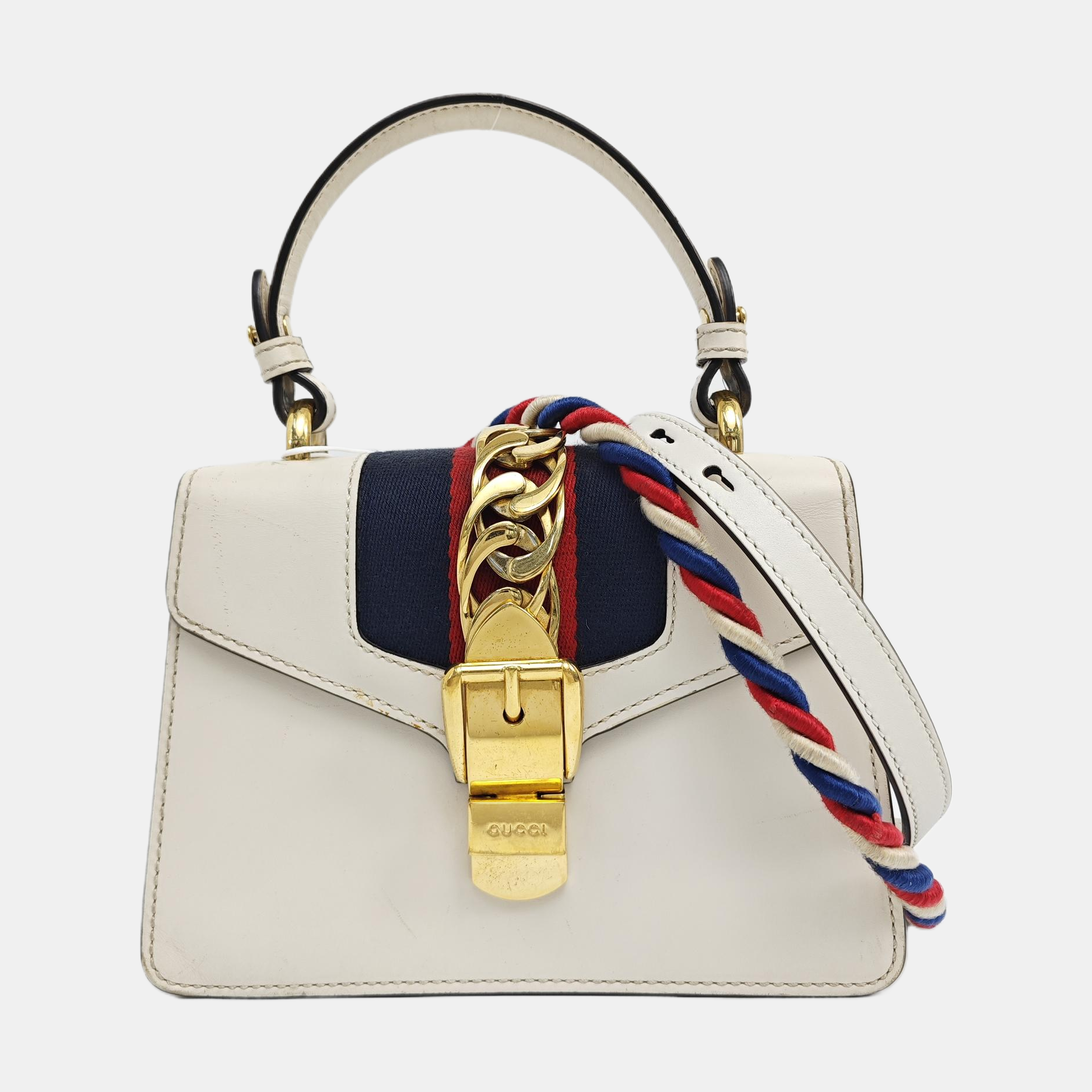 Sylvie Mini Calfskin White