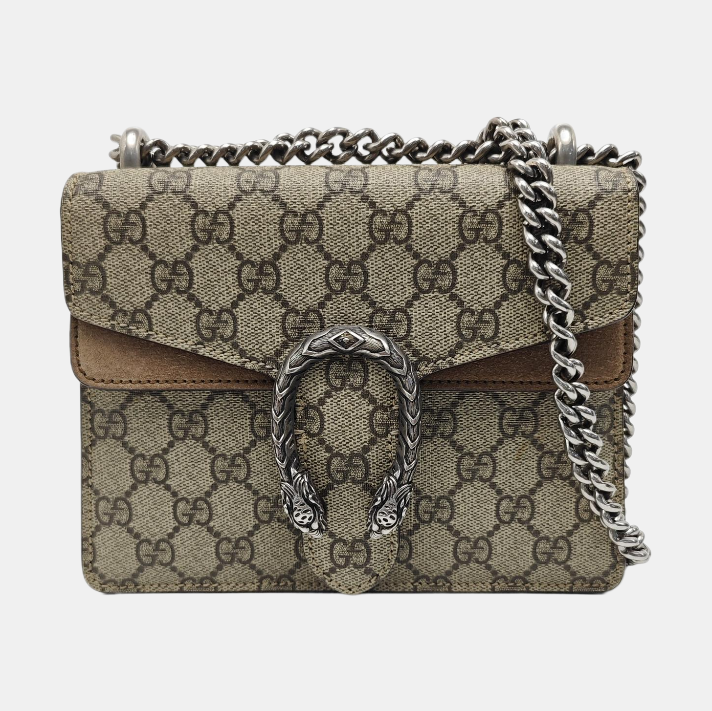 Dionysus Mini Monogram Coated Canvas Beige