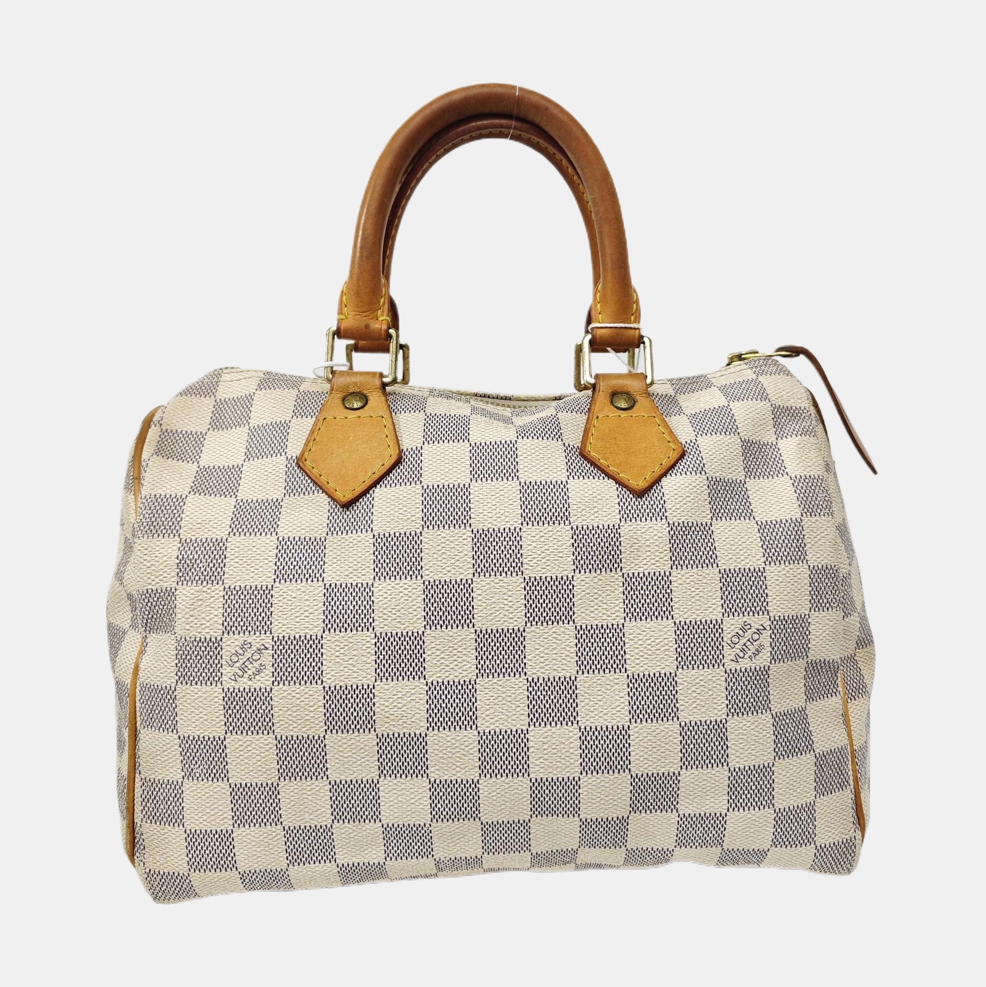 SPEEDY 25 Damier Azur Coated Canvas White