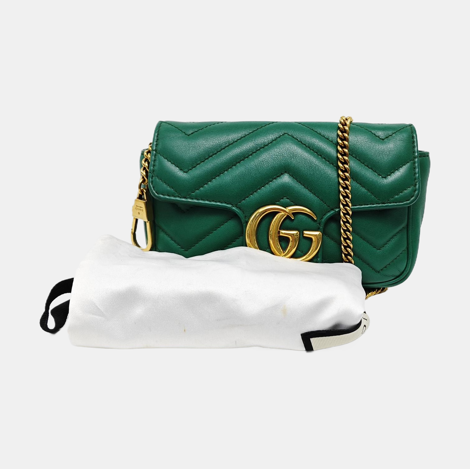 GG Marmont Mini Quilted Calfskin Green