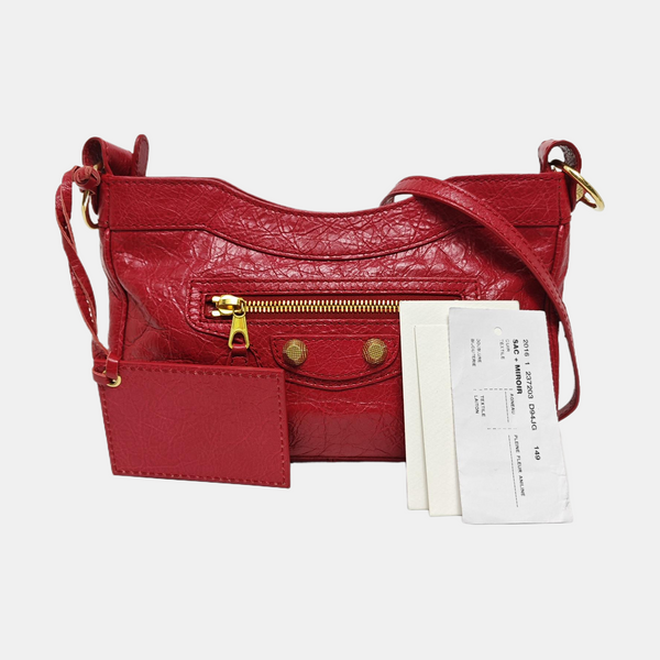 Authenticated pre-owned  Classic City Lambskin Burgundy - Crossbody Bag at Looply