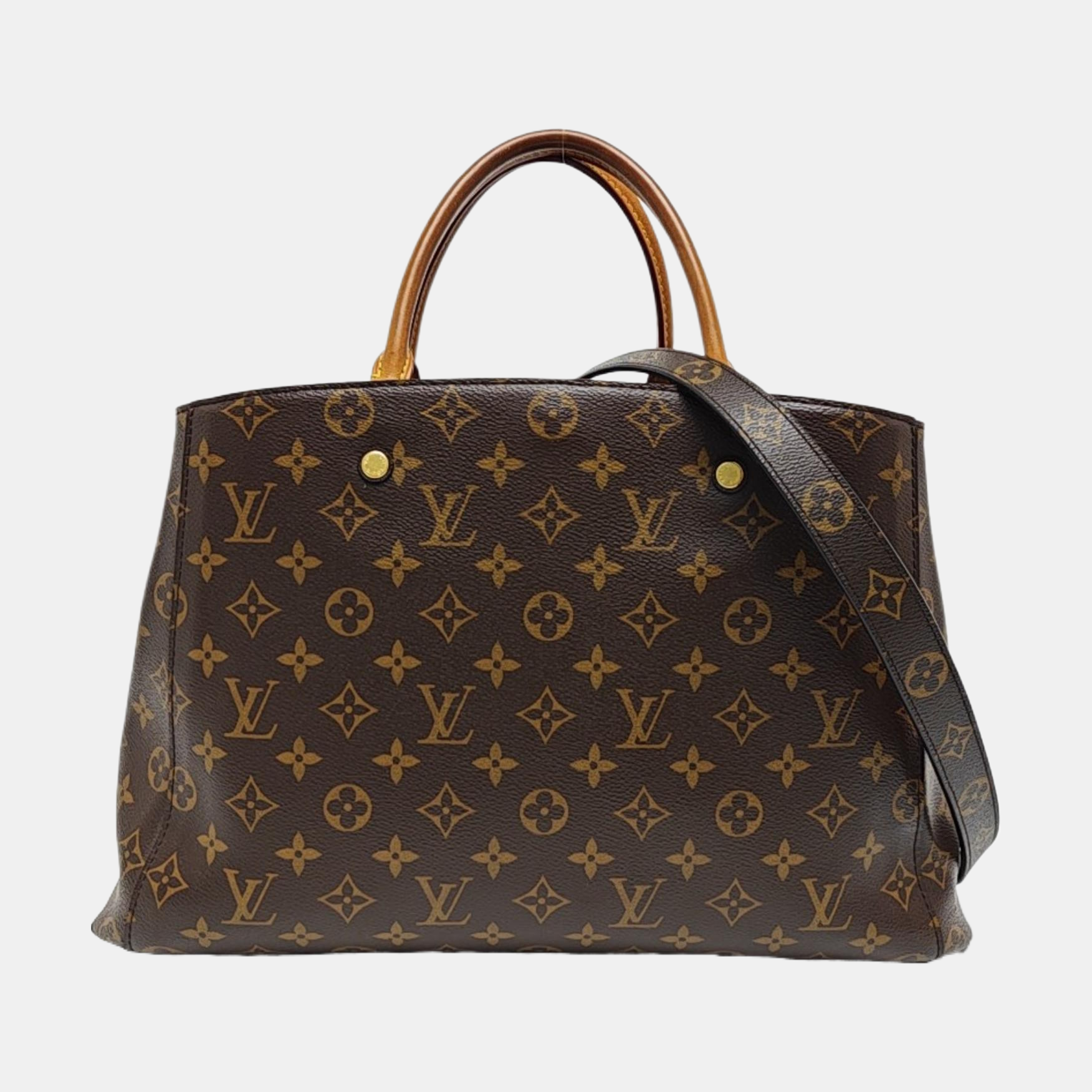 MONTAIGNE GM Monogram Coated Canvas Brown
