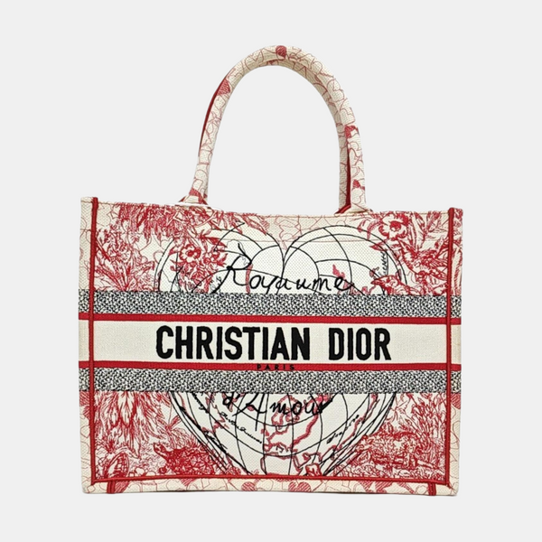 Authenticated pre-owned  Book Tote Medium Fabric Red - Tote Bag at Looply