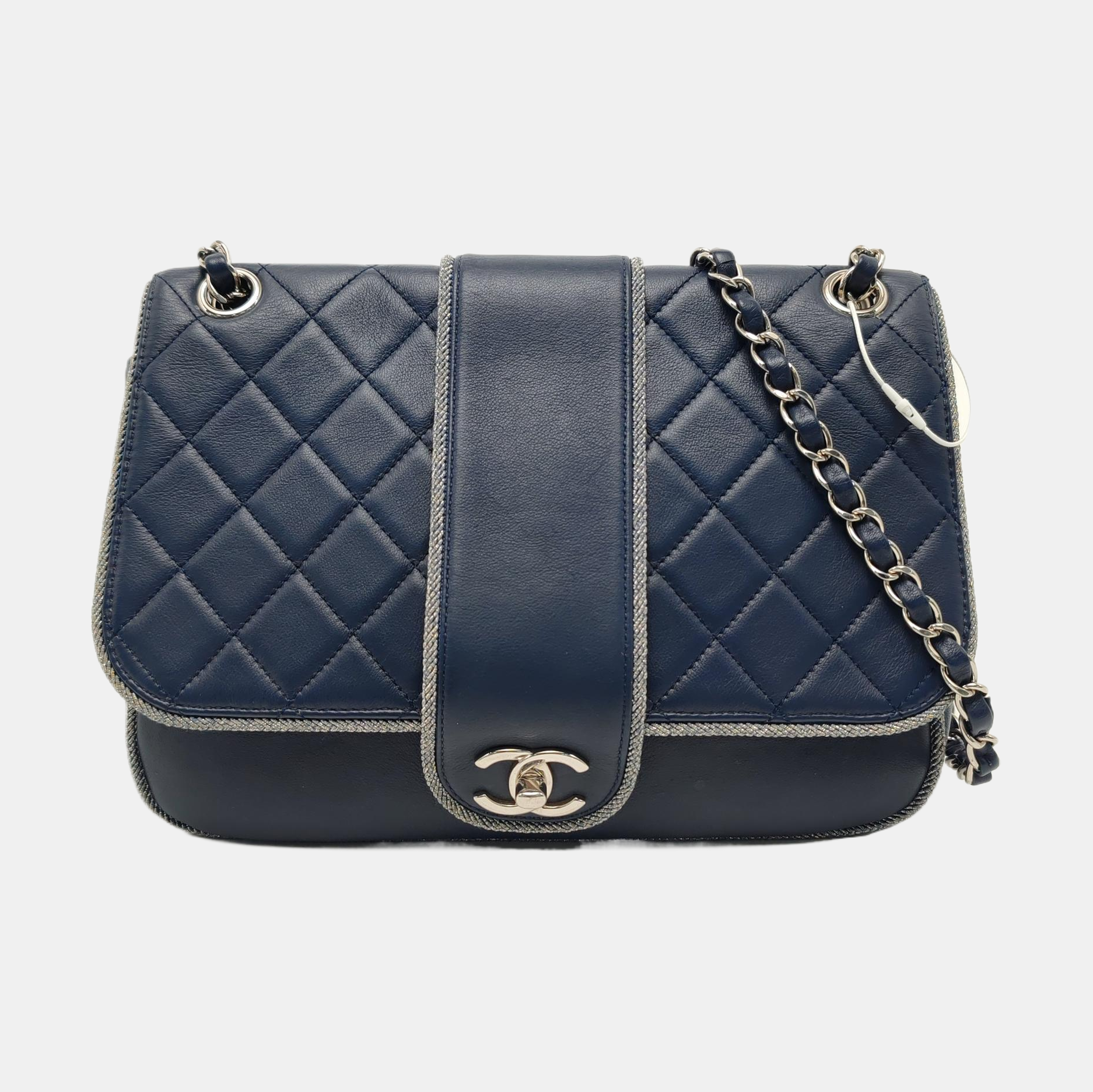 MADISON Quilted Calfskin Blue