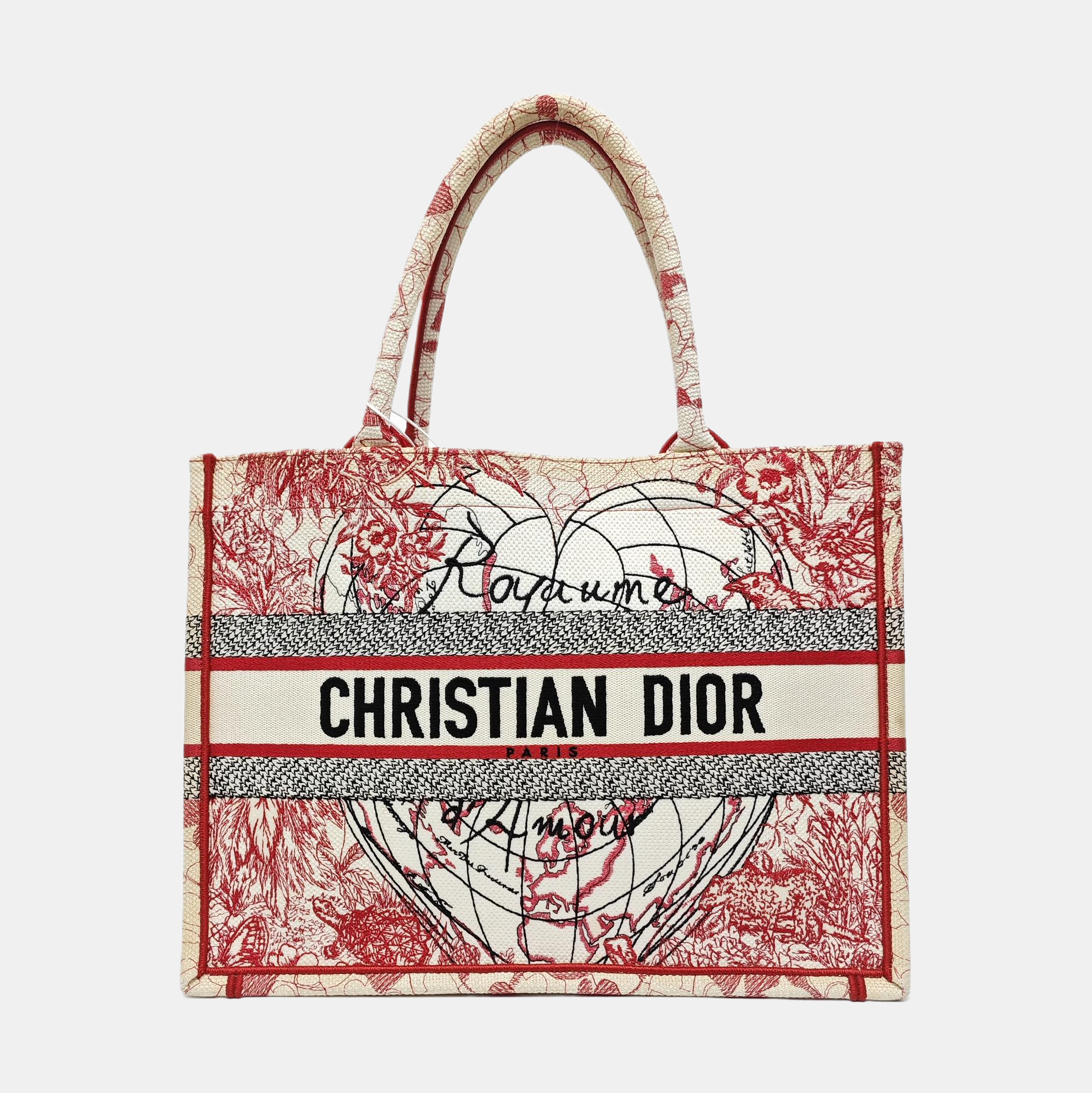 Book Tote Medium Fabric Red