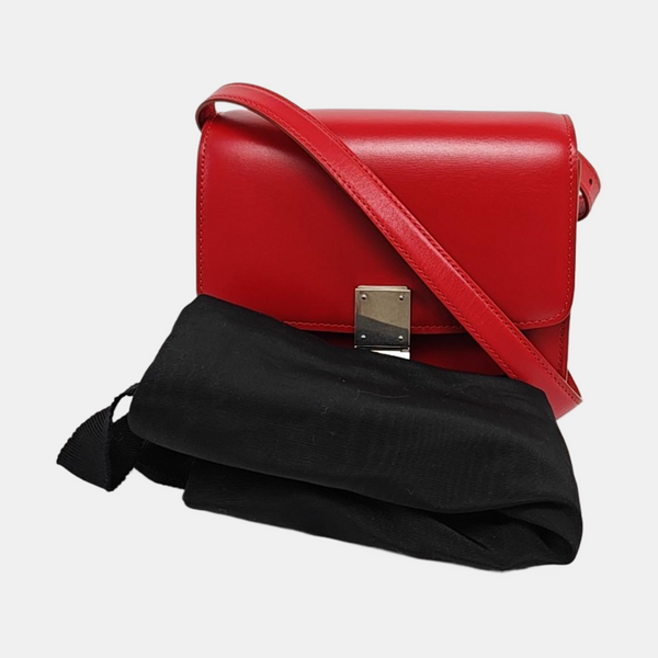 Authenticated pre-owned  CLASSIC BOX Mini Calfskin Red - Shoulder Bag at Looply