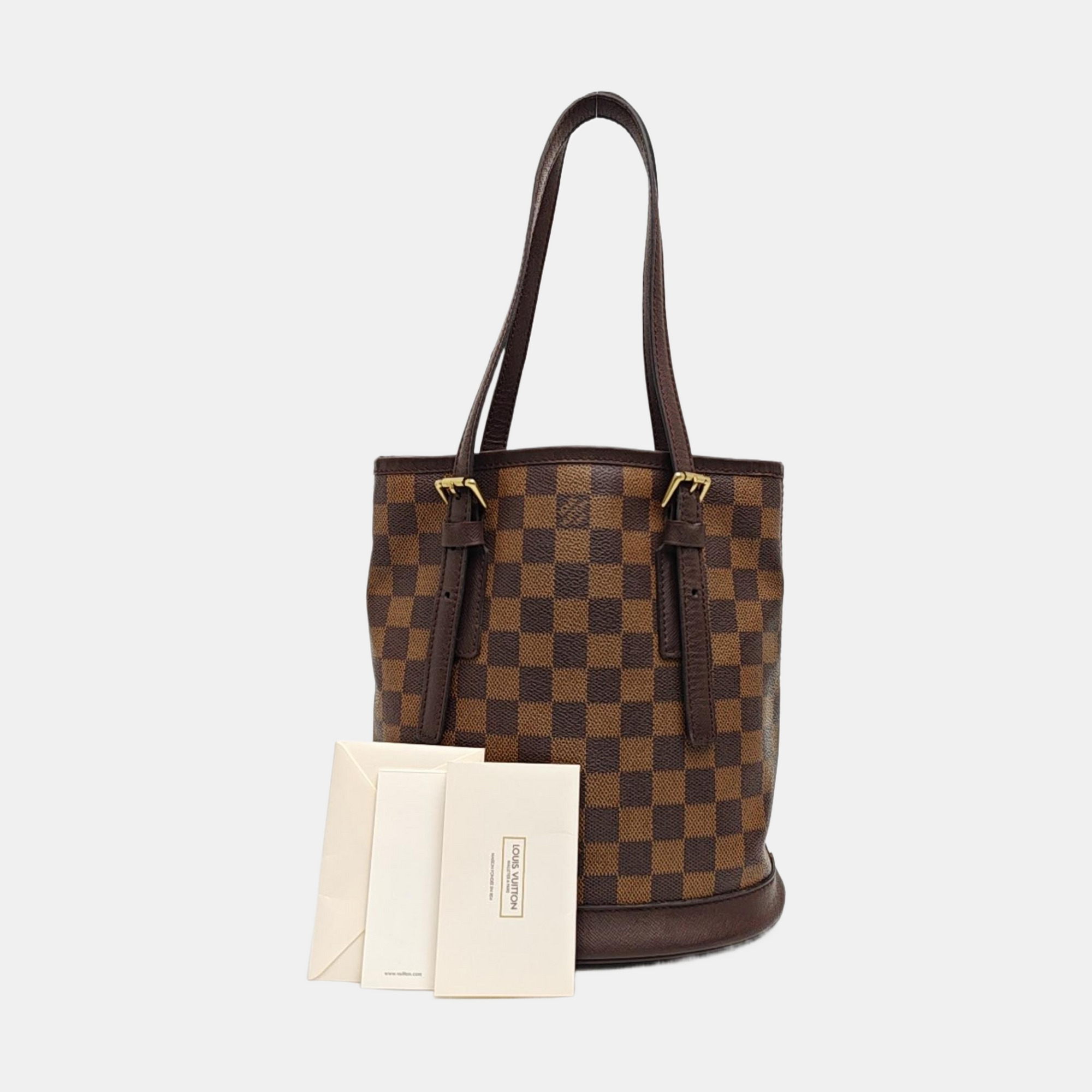 BUCKET PM Damier Ebene Coated Canvas Brown