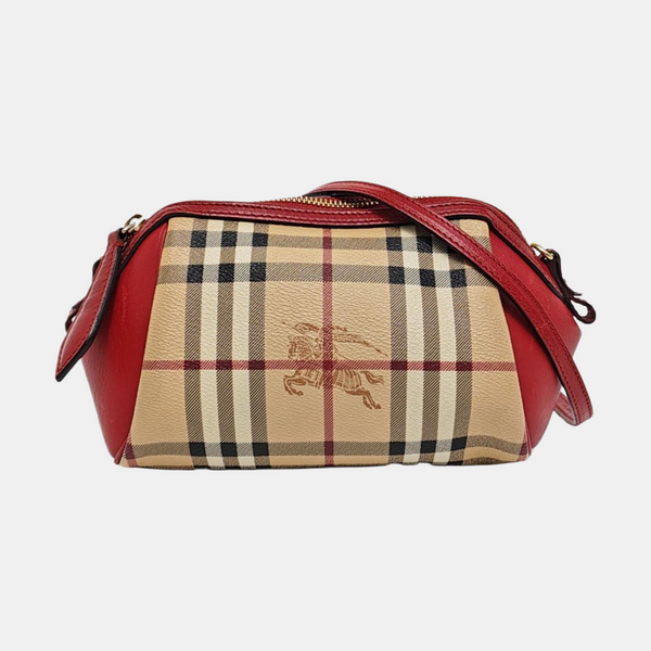 Coated Canvas Crossbody Bag Beige
