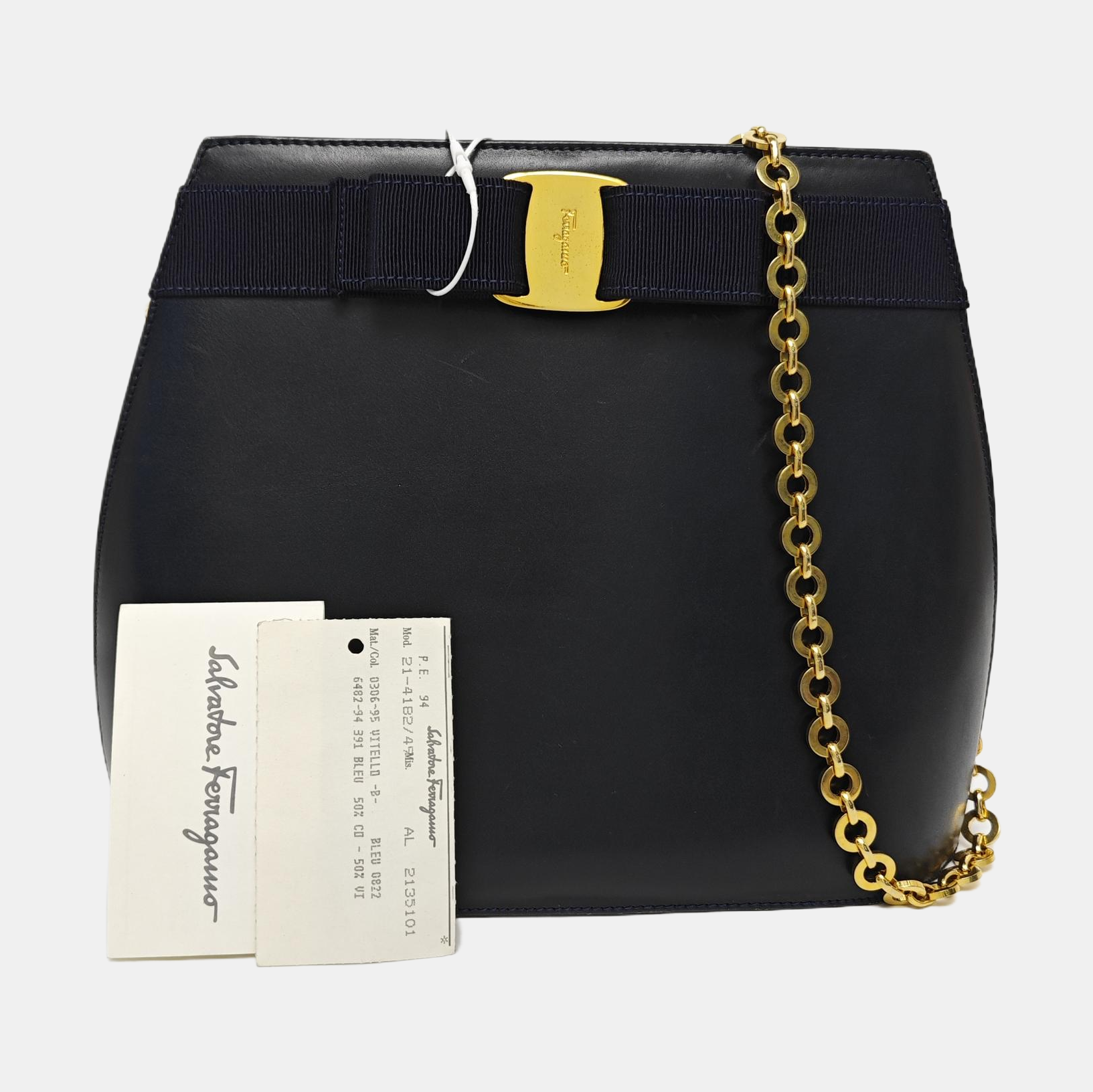 Calfskin Shoulder Bag Blue