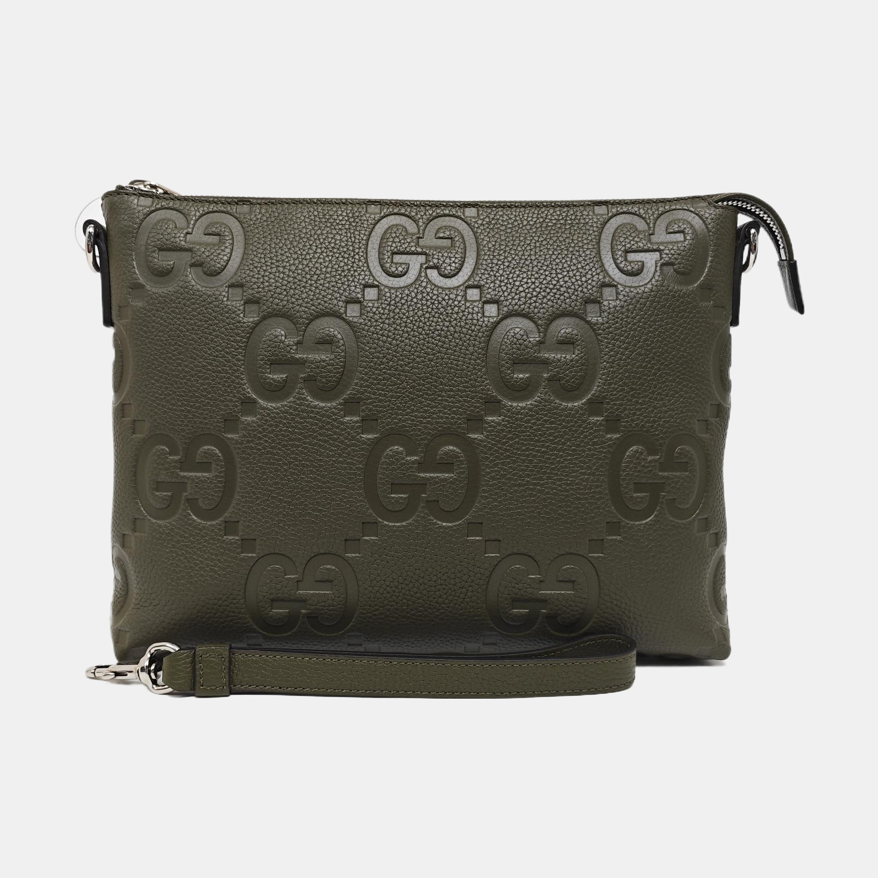 GG Messenger Medium Monogram Calfskin Green