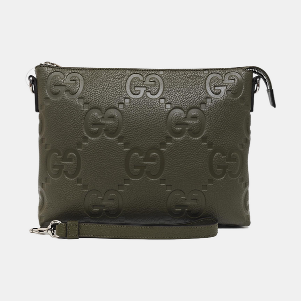 GG Messenger Medium Monogram Calfskin Green