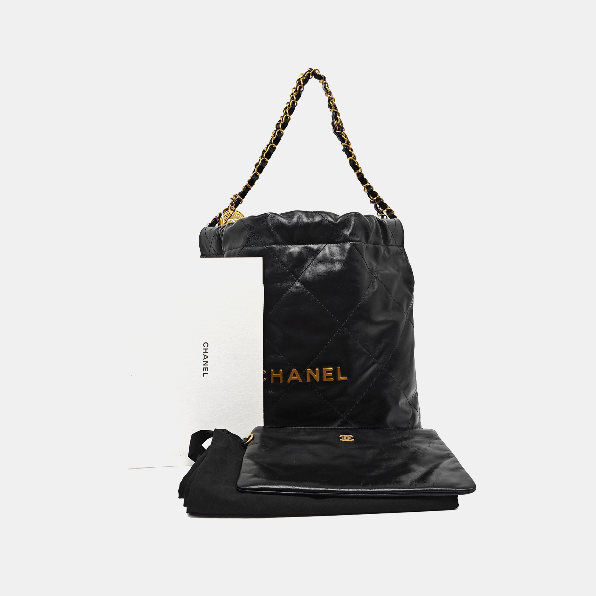 CHANEL 22 Small Quilted Calfskin Black