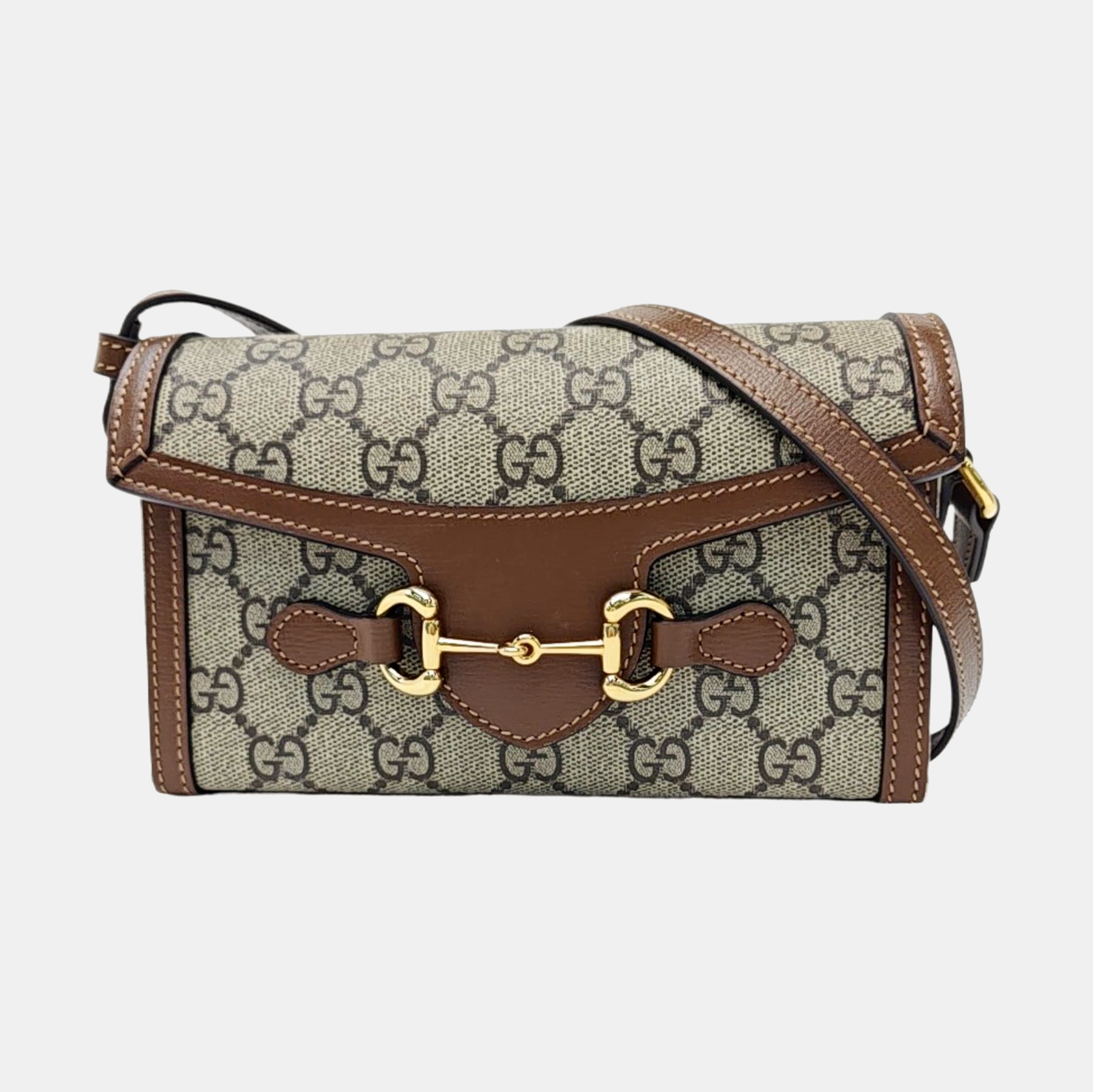 Horsebit 1955 Mini Monogram Coated Canvas Beige