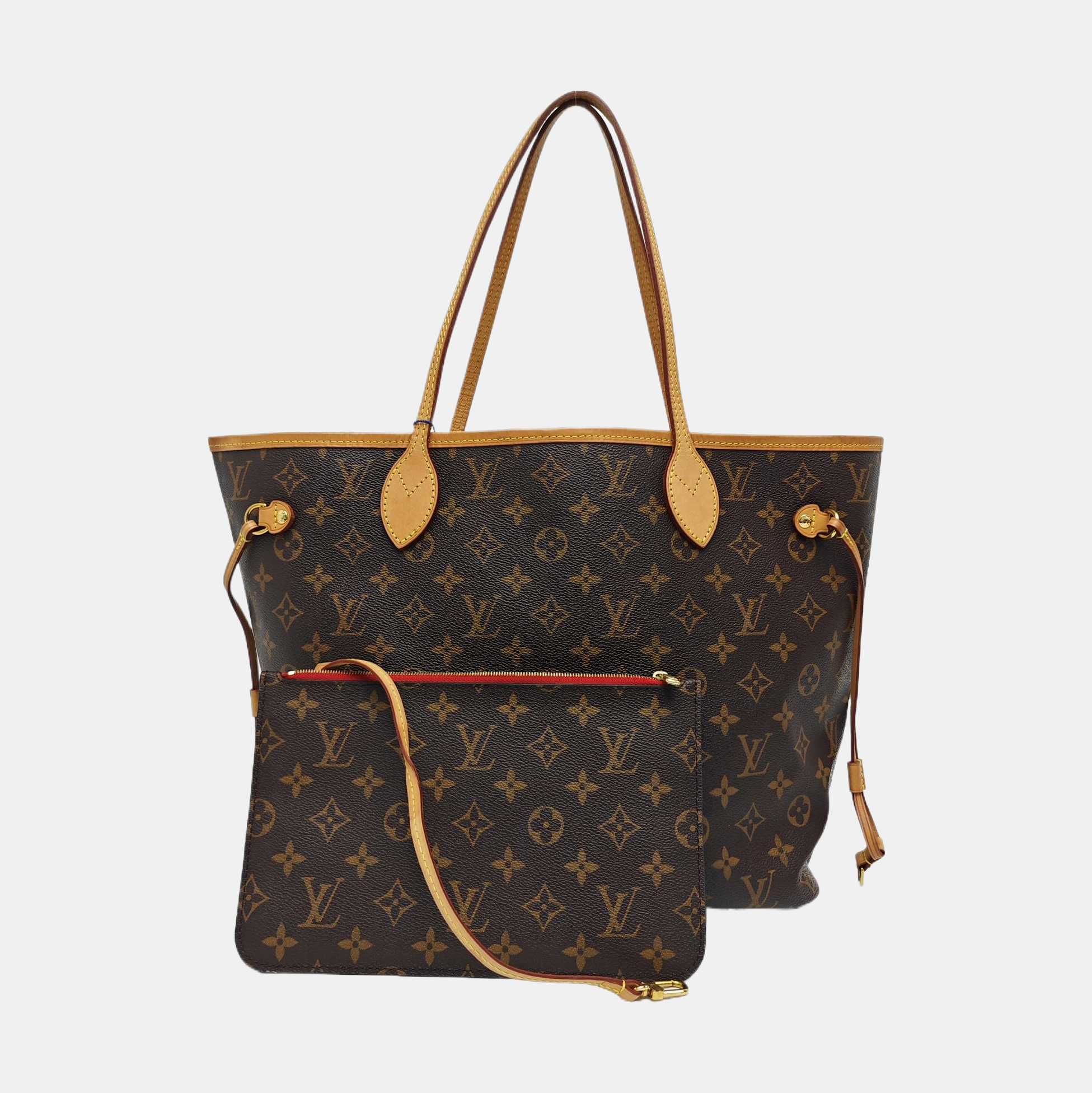 NEVERFULL MM Monogram Coated Canvas Brown