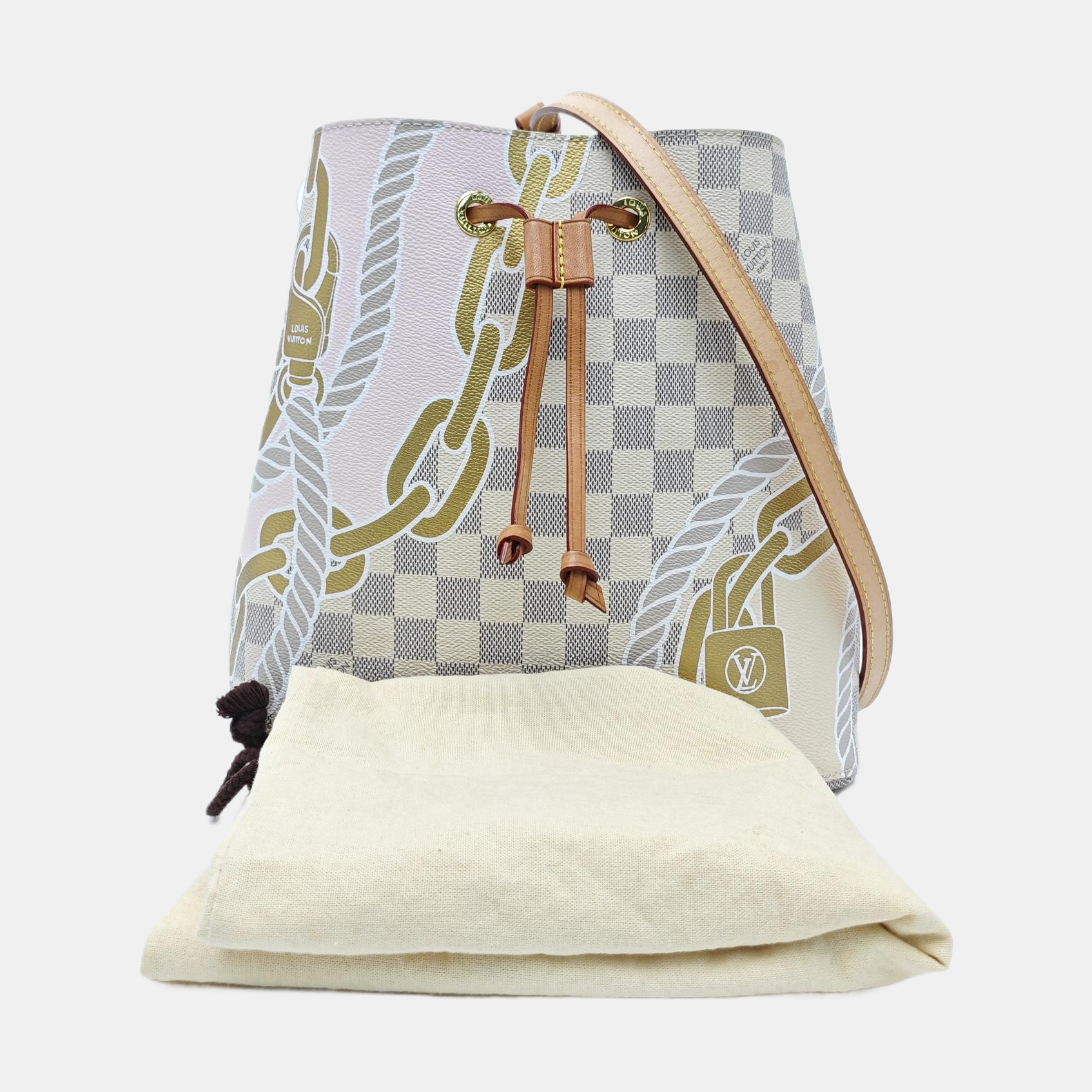 NÉONOÉ MM Damier Azur Coated Canvas White