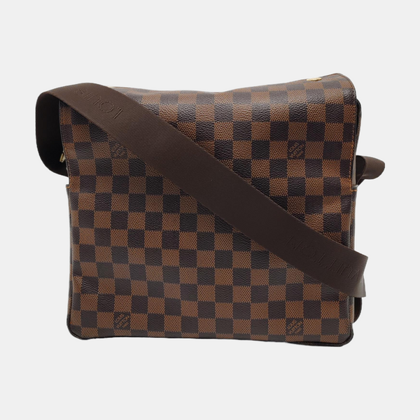 NAVIGLIO Damier Ebene Coated Canvas Brown