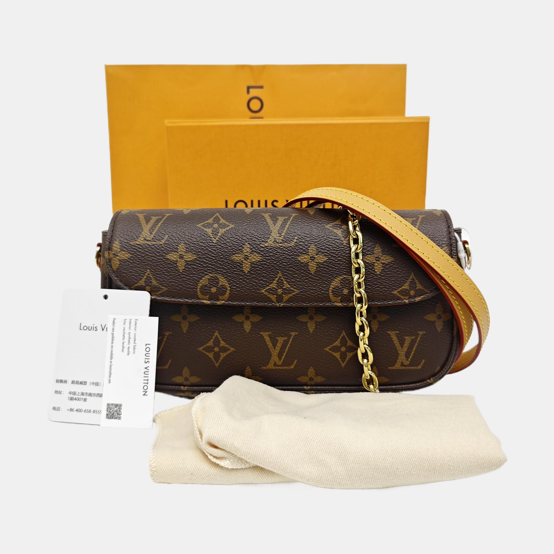 IVY Monogram Coated Canvas Brown