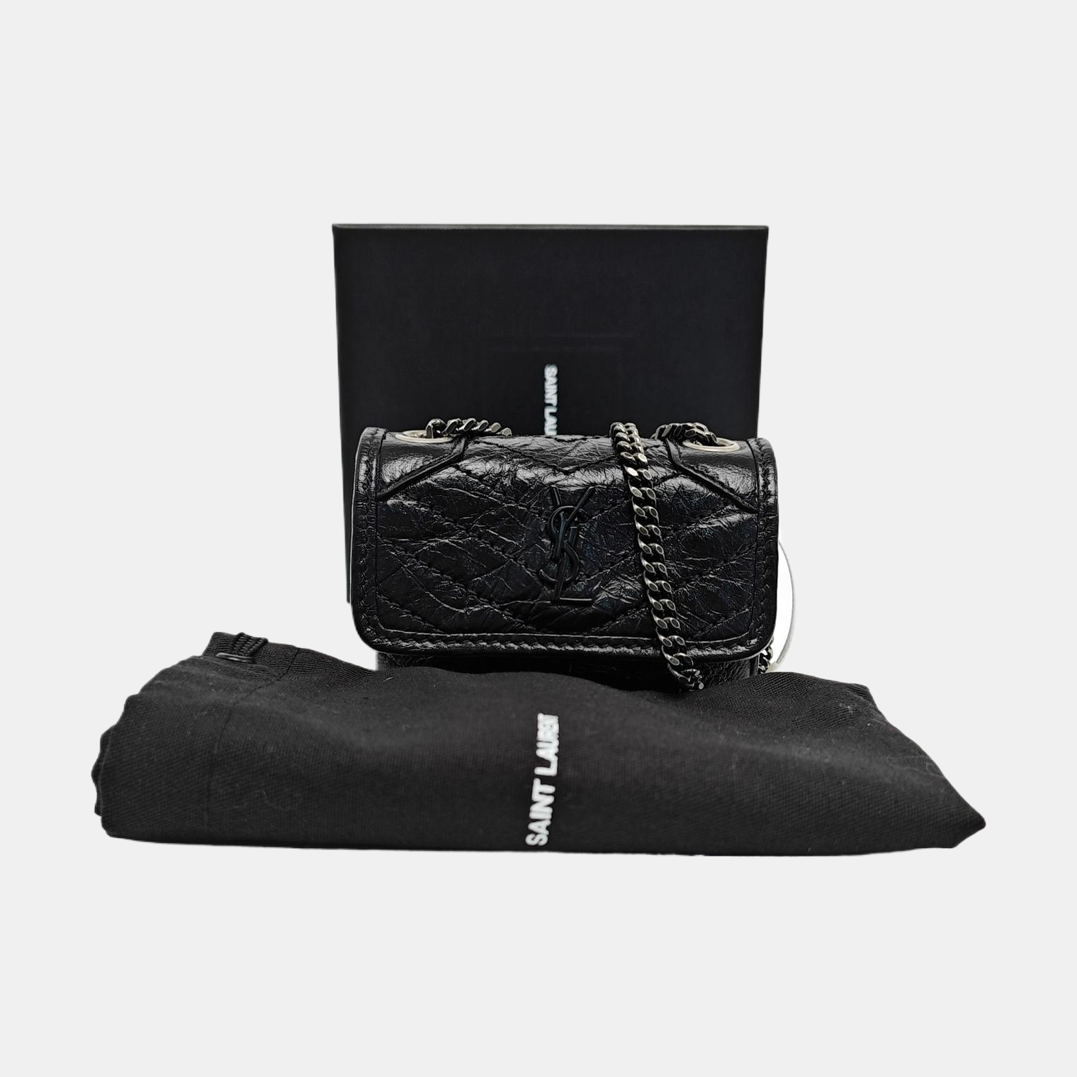 NIKI Chevron Calfskin Black