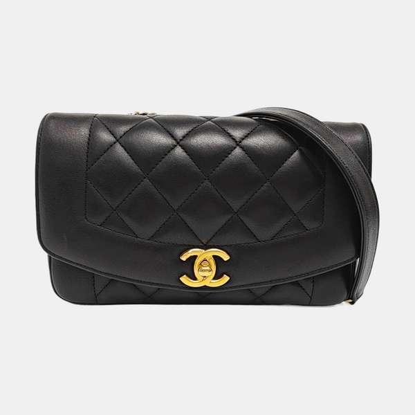 DIANA CC Quilted Lambskin Black
