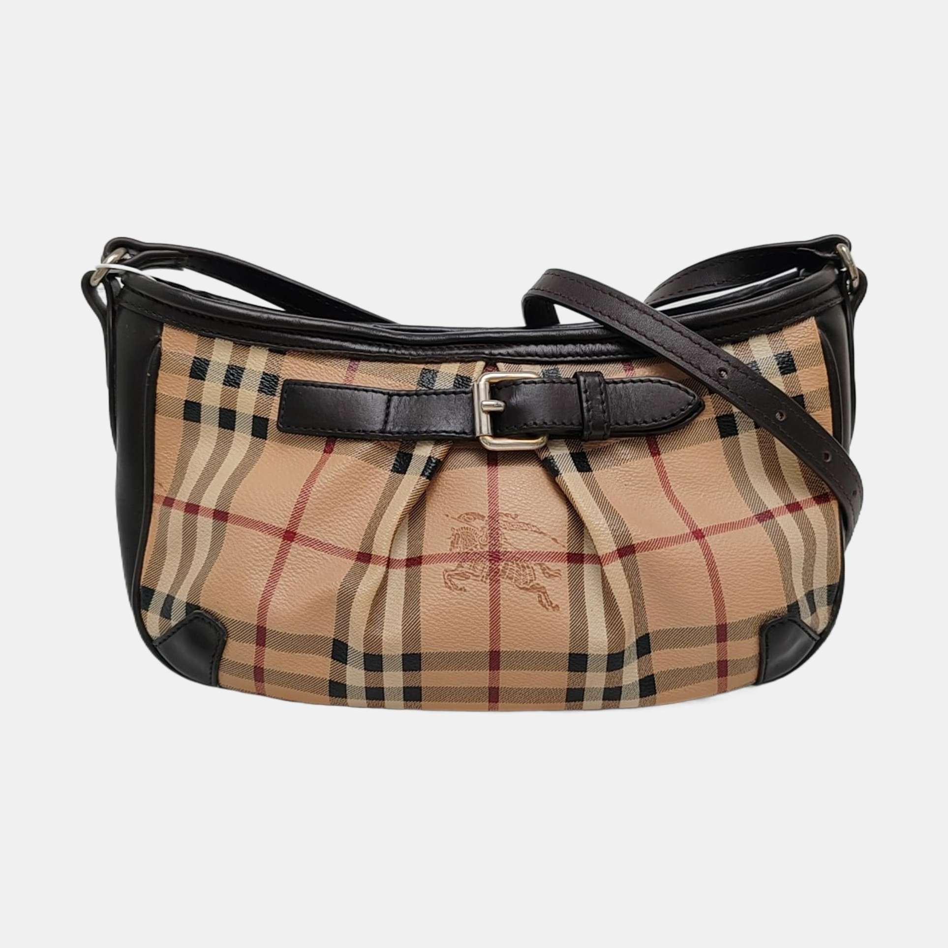 Coated Canvas Shoulder Bag Beige