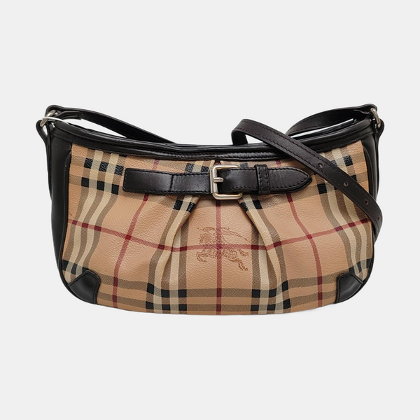 Coated Canvas Shoulder Bag Beige
