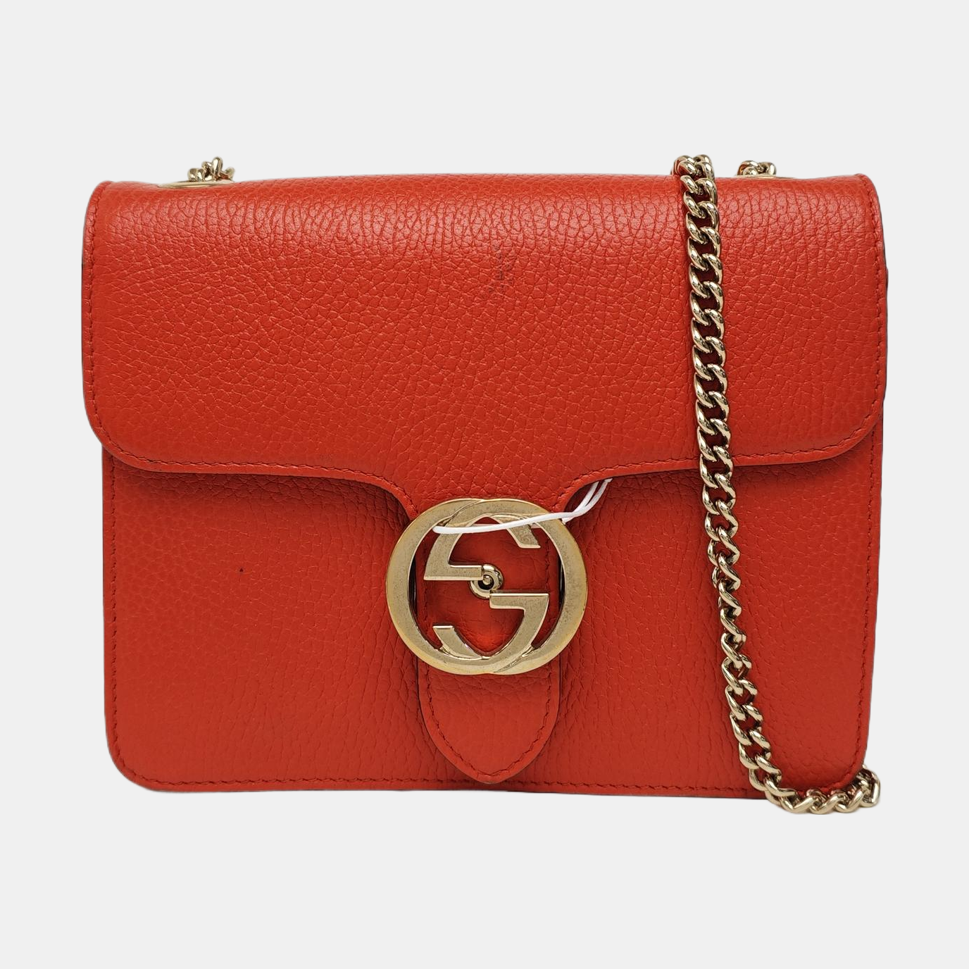 Interlocking G Small Calfskin Orange