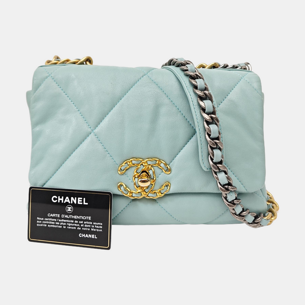 CHANEL 19 Small Quilted Lambskin Blue