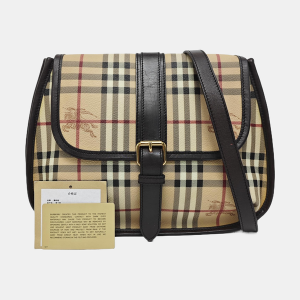 Coated Canvas Shoulder Bag Beige