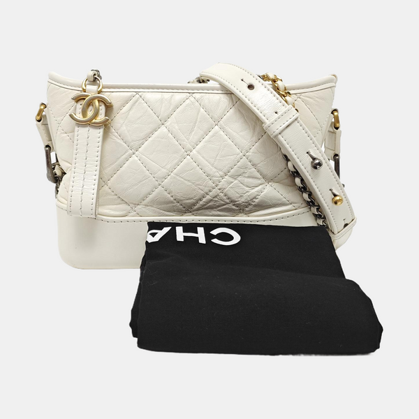 GABRIELLE Mini Quilted Calfskin White