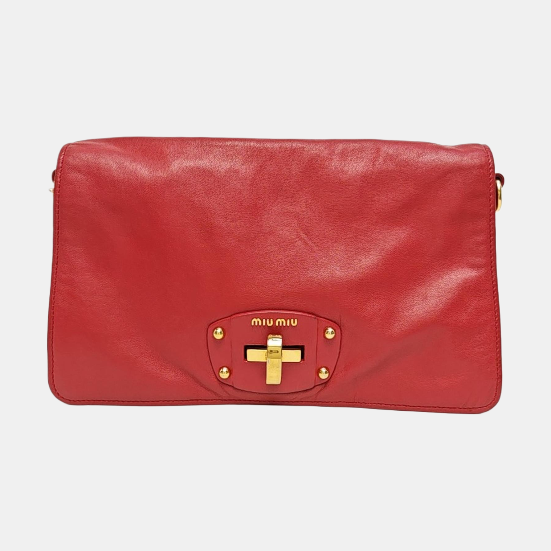 Lambskin Clutch Red