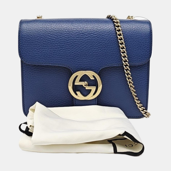 Interlocking G Small Calfskin Blue