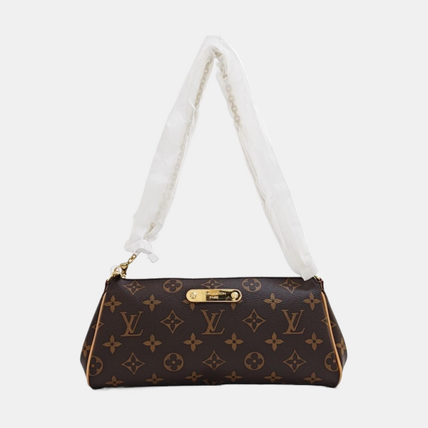 Pochette Eva Monogram Coated Canvas Brown