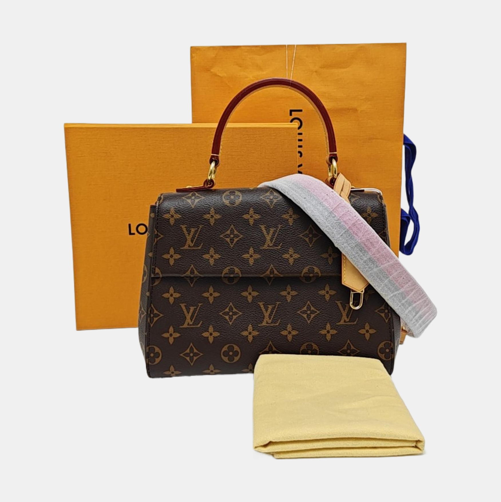 CLUNY PM Monogram Coated Canvas Brown