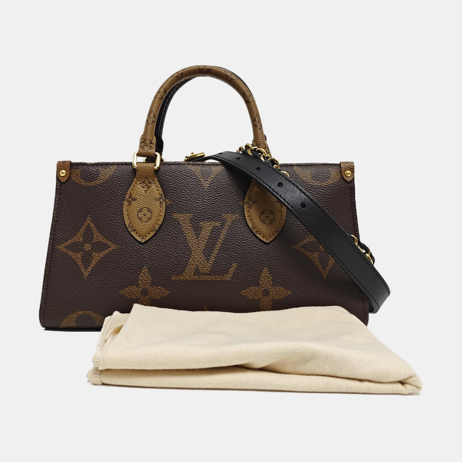 ONTHEGO EAST WEST PM Monogram Coated Canvas Brown