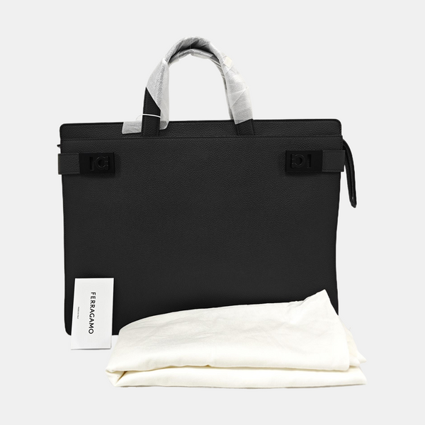 Calfskin Top Handle Bag Black