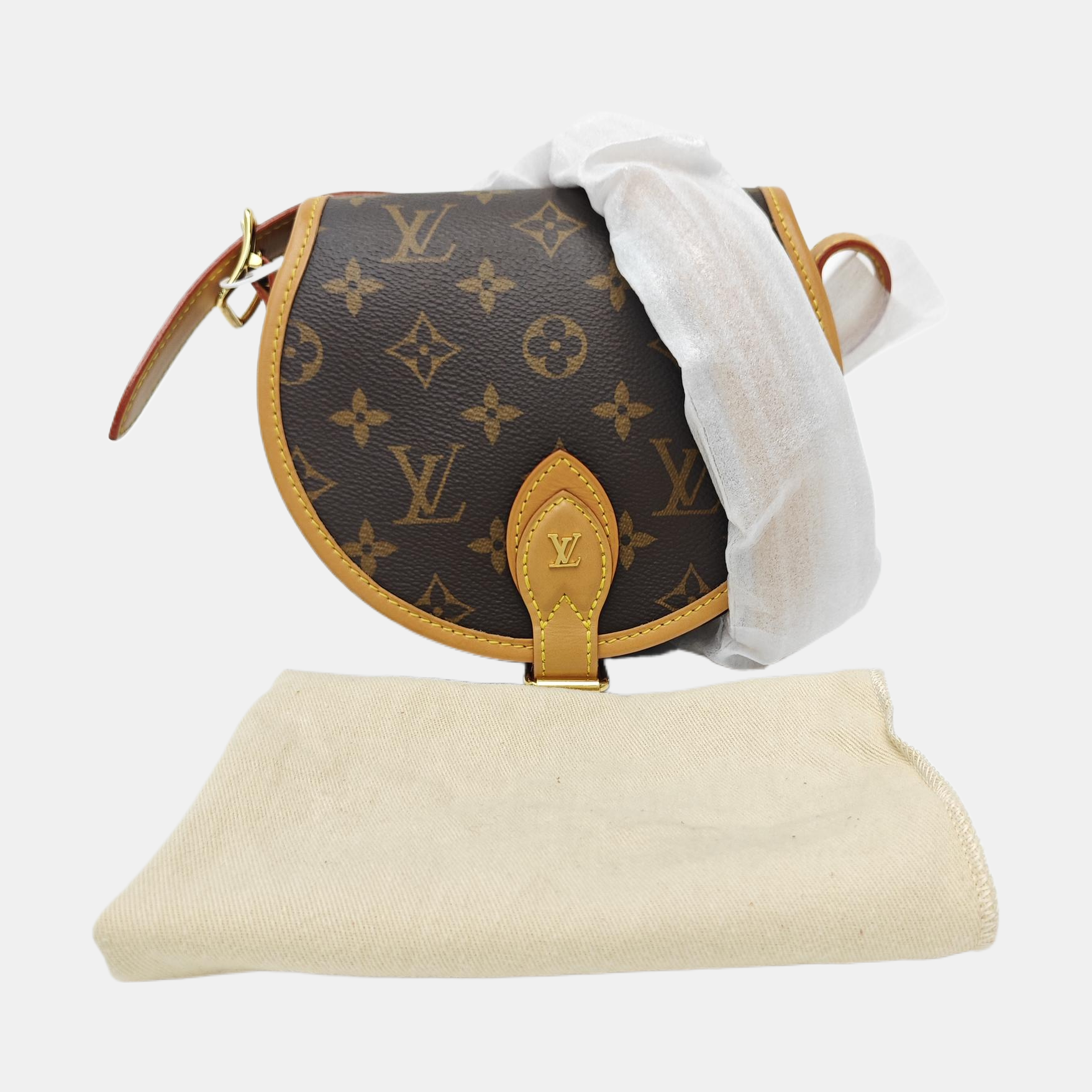 TAMBOURINE Monogram Coated Canvas Brown
