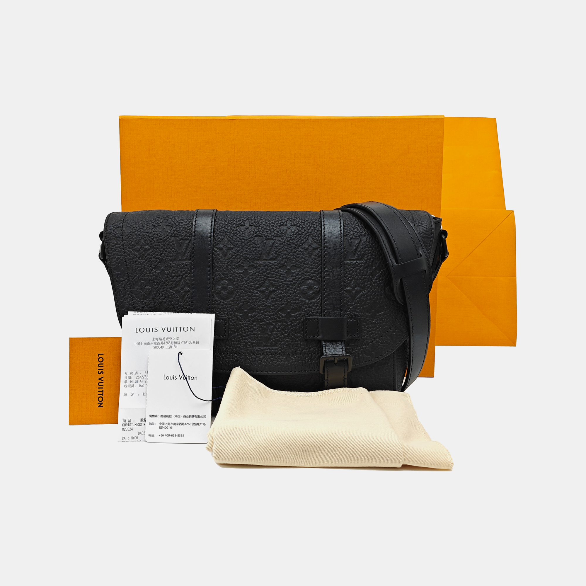 CHRISTOPHER Monogram Calfskin Black