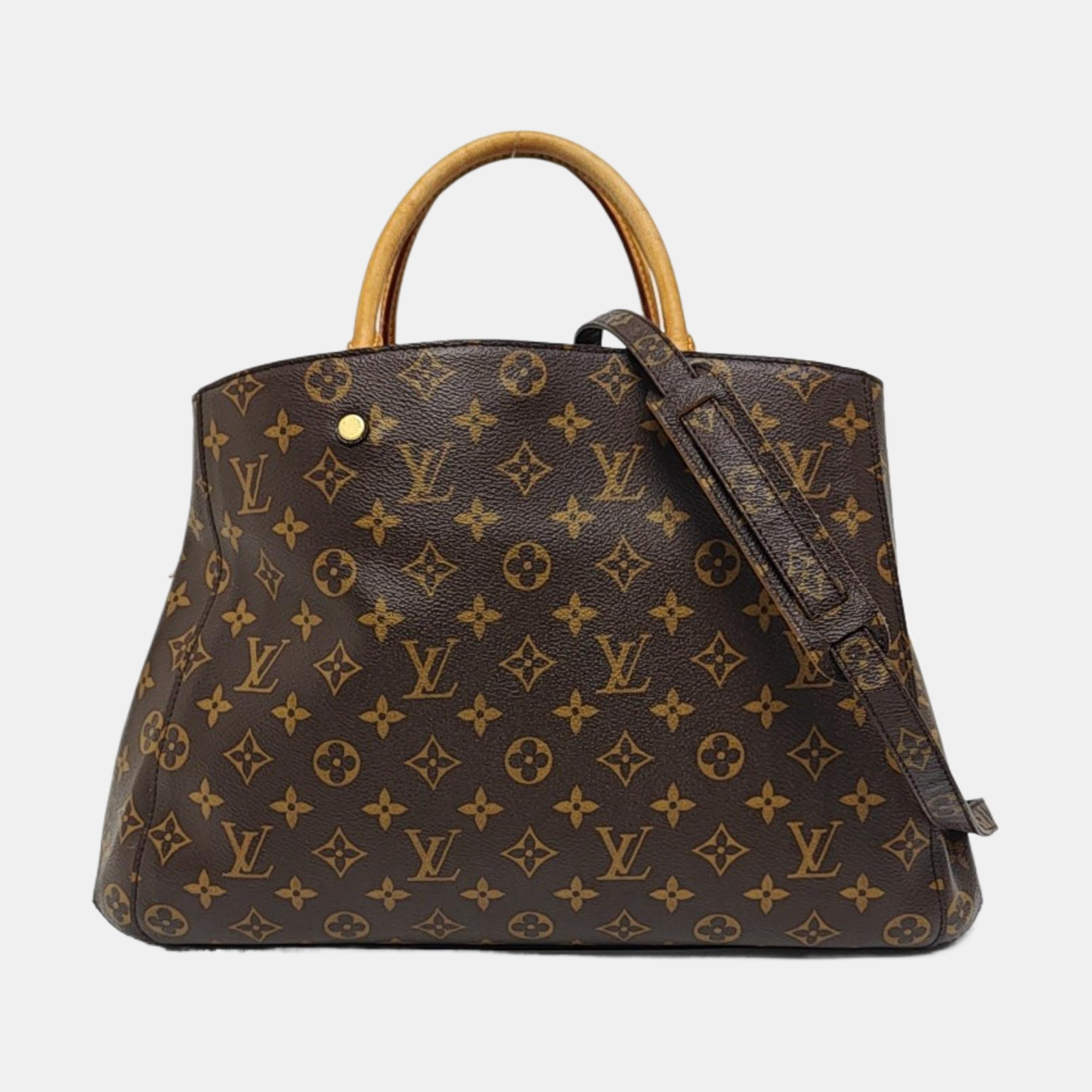 MONTAIGNE GM Monogram Coated Canvas Brown