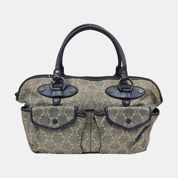 Canvas Top Handle Bag Blue