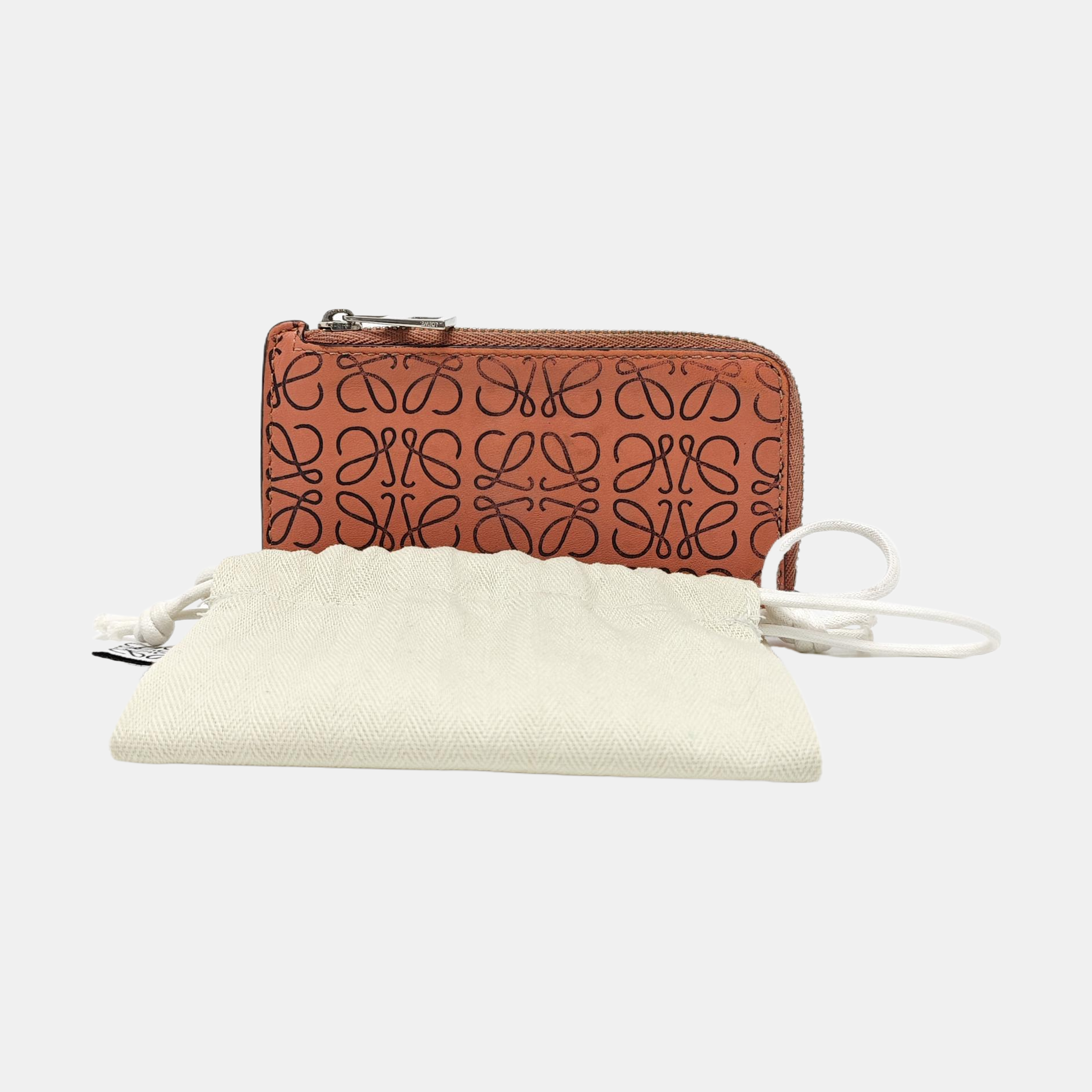 Monogram Calfskin Card Holder Pink