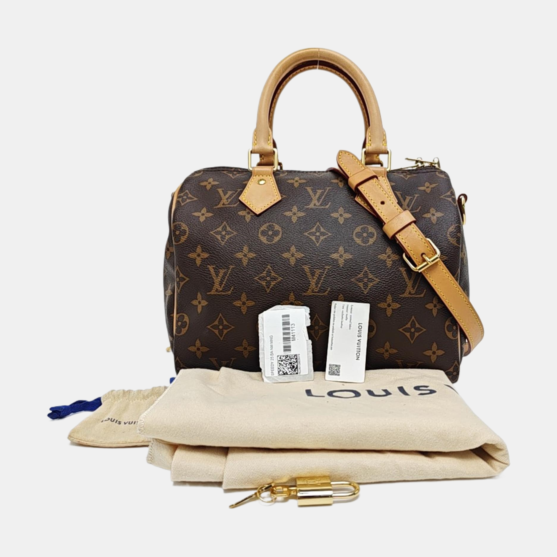 SPEEDY 25 Monogram Coated Canvas Brown