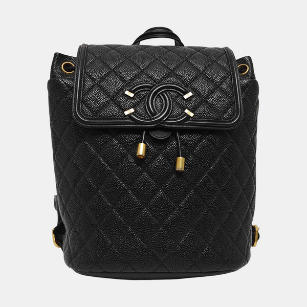 FILIGREE Medium Quilted Grained Calfskin Black
