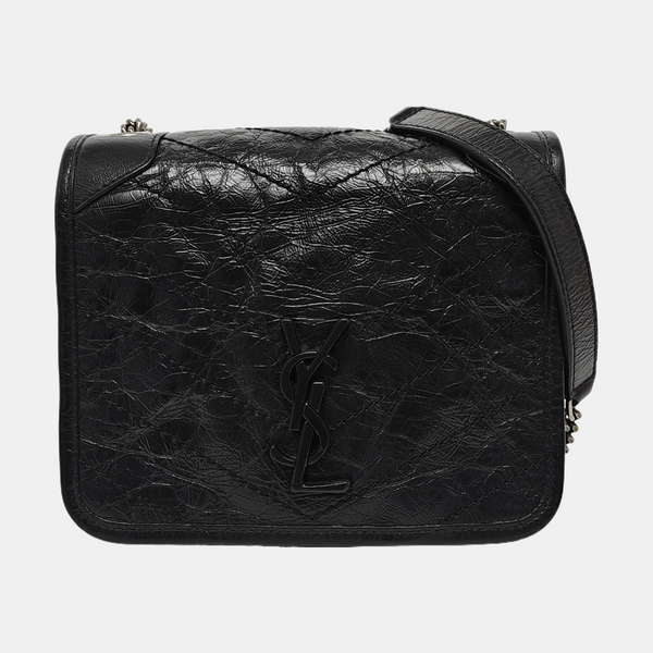 NIKI Mini Chevron, Quilted Calfskin Black