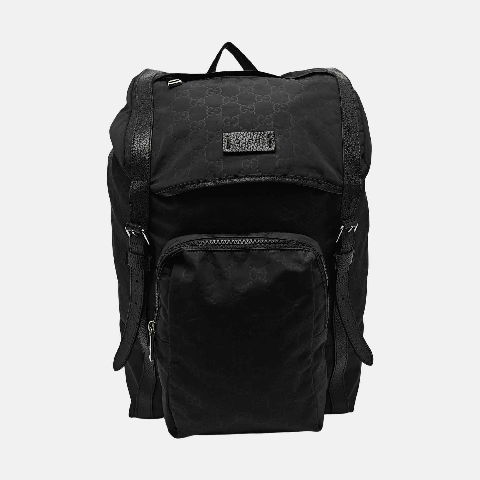 Monogram Nylon Backpack Medium Black